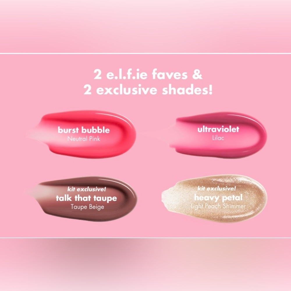 ELF PLUMPING LIP OIL SET “GLOW REVIVER” 4pk SET W/TWO EXCLUSIVE COLOURS - NEW! - Picture 9 of 16